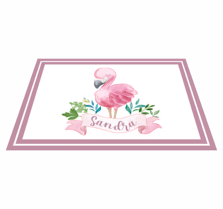 Individuais de mesa com nome flamingo com fita - TenStickers