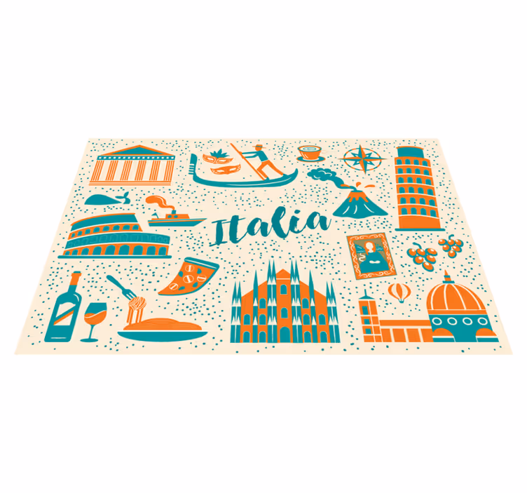 Individuais de mesa originais cena culinária da itália - TenStickers