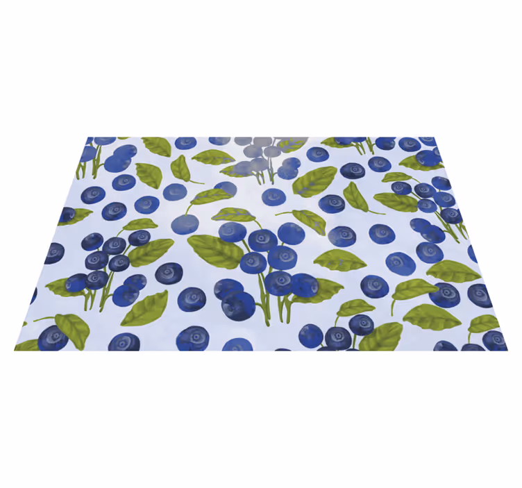 Individuais de mesa originais com padrão de folha de mirtilo - TenStickers