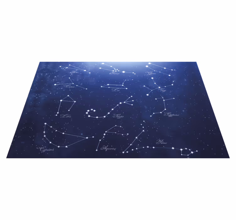 Individuais de mesa com texto mapa estelar das constelações - TenStickers