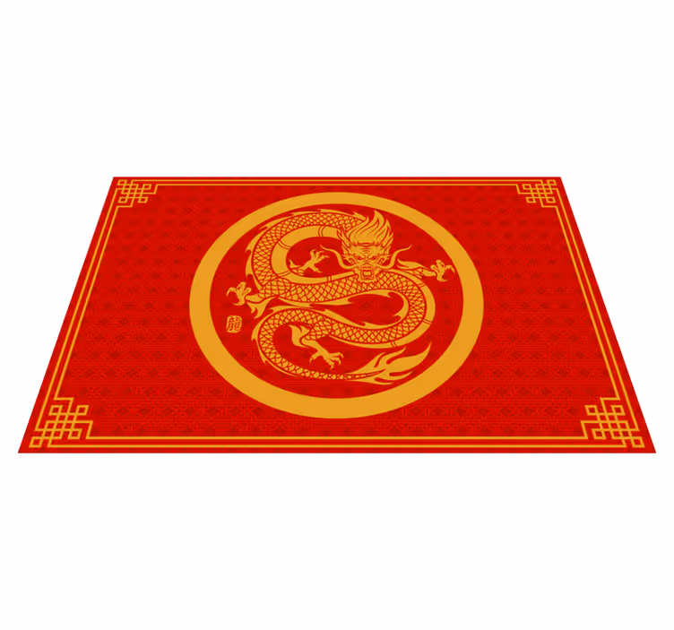 Individuais de mesa originais círculo dourado do dragão - TenStickers