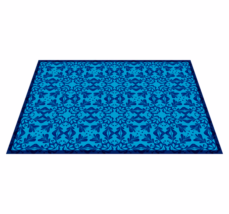 Individuais de mesa elegantes Mosaico azul com flores - TenStickers