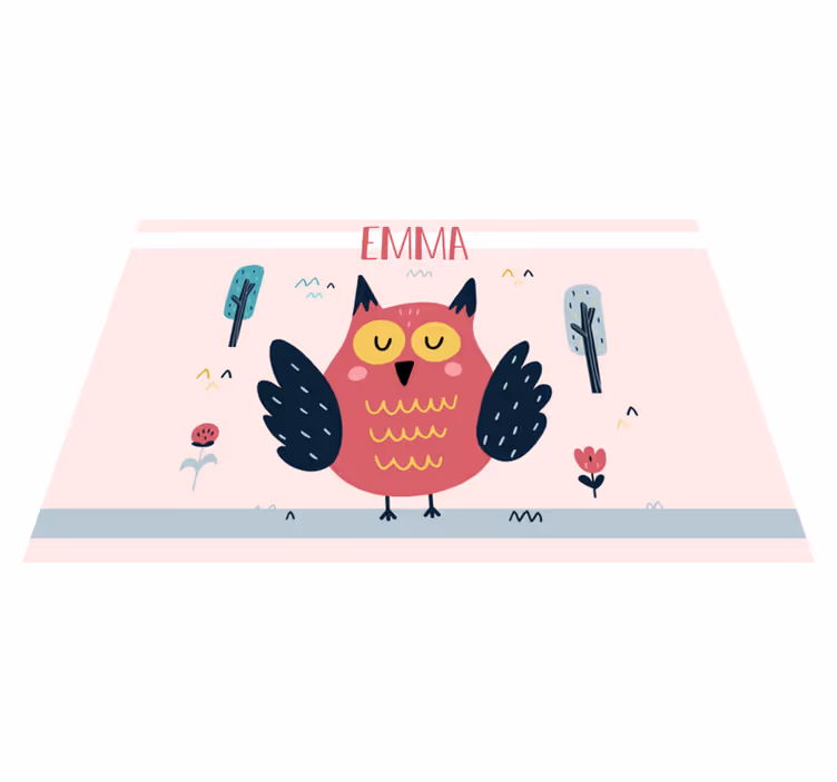 Individuais de mesa com nome Corujas com nome - TenStickers