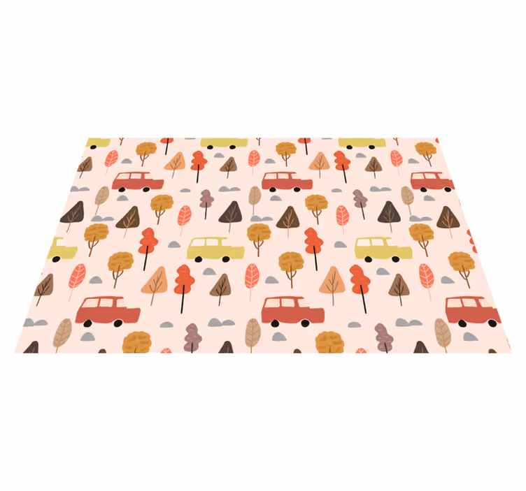 Individuais de mesa infantis Árvores de carro coloridas - TenStickers