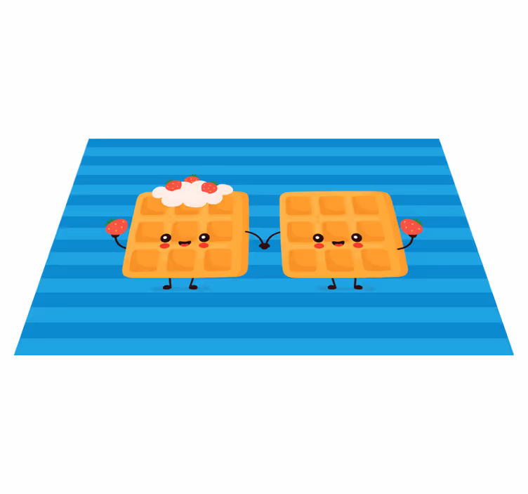 Individuais de mesa infantis amigos felizes de waffle - TenStickers