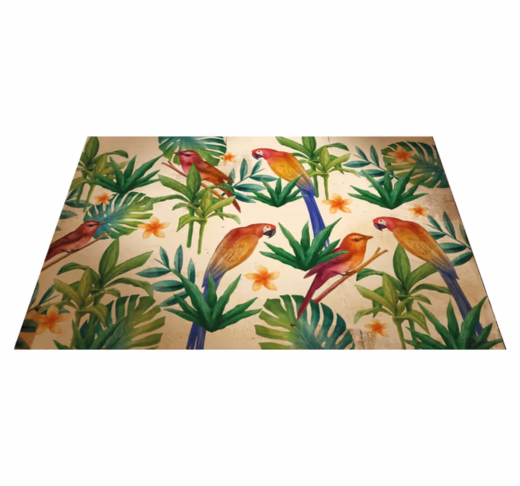 Individuais de mesa originais padrão de papagaios tropicais - TenStickers