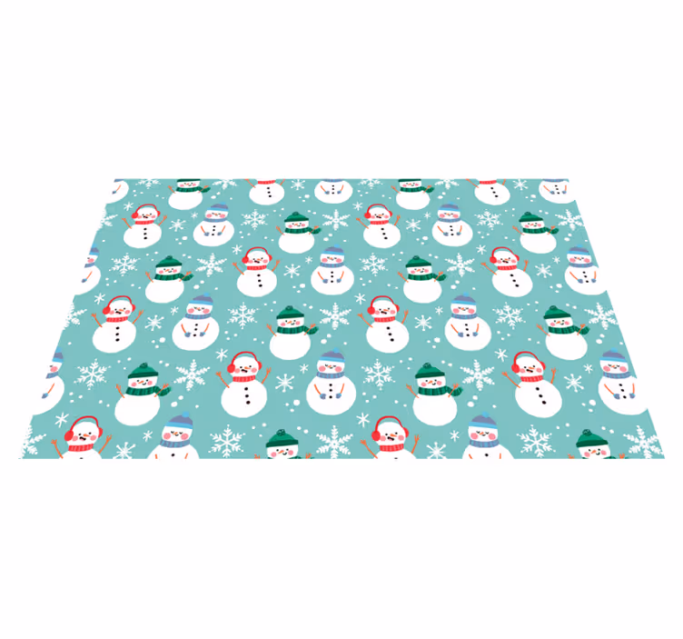 Individuais de mesa de natal padrão de boneco de neve alegre - TenStickers
