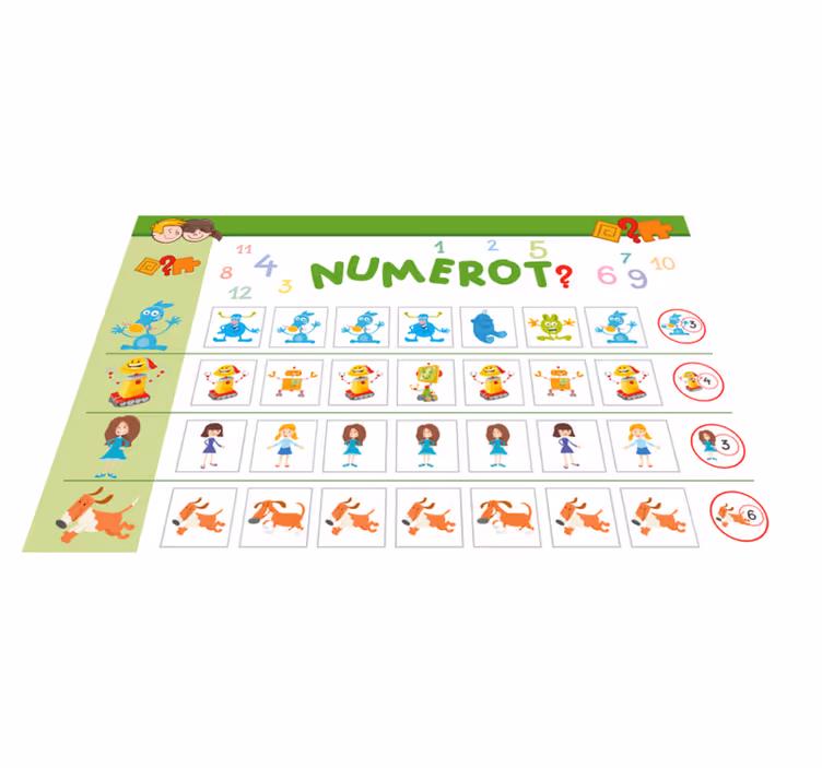 Individuais de mesa infantis tabuleiro educativo colorido - TenStickers
