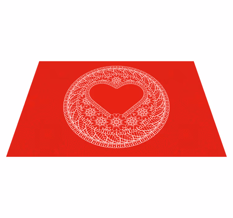 Individuais de mesa com texto padrão de corações - TenStickers