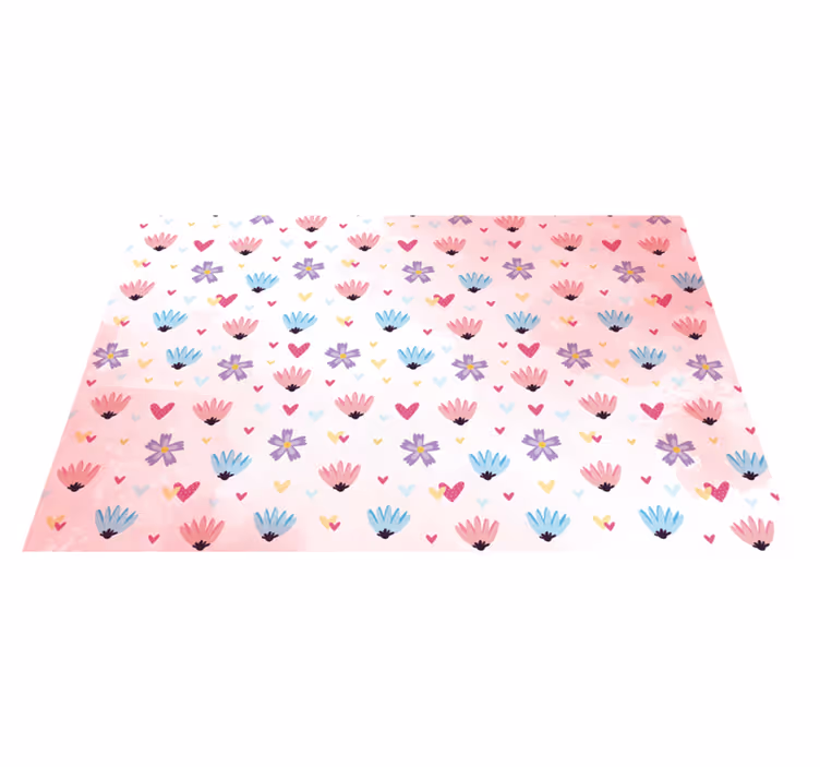 Individuais de mesa infantis com padrões de corações florais - TenStickers