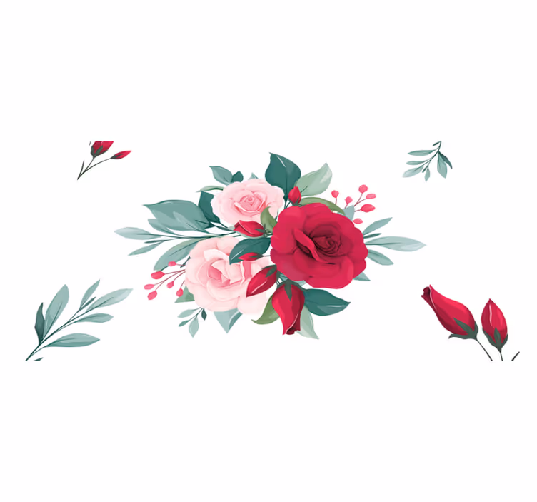 Individuais de mesa elegantes Lindas flores em aquarela - TenStickers