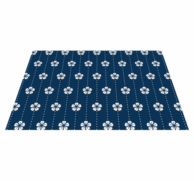 Individuais de mesa elegantes Linhas florais azuis - TenStickers