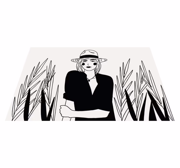 Individuais de mesa originais ilustração de mulher estilosa - TenStickers