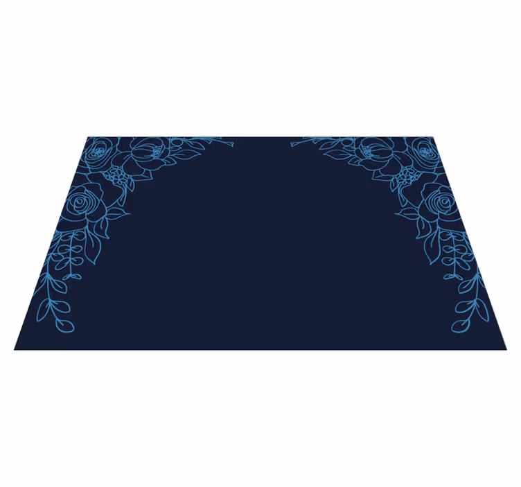 Individuais de mesa elegantes Flores azul marinho - TenStickers