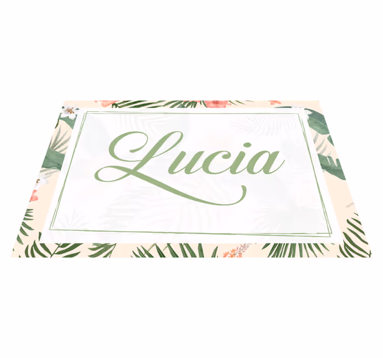 Individuais de mesa com nome Moldura florida - TenStickers