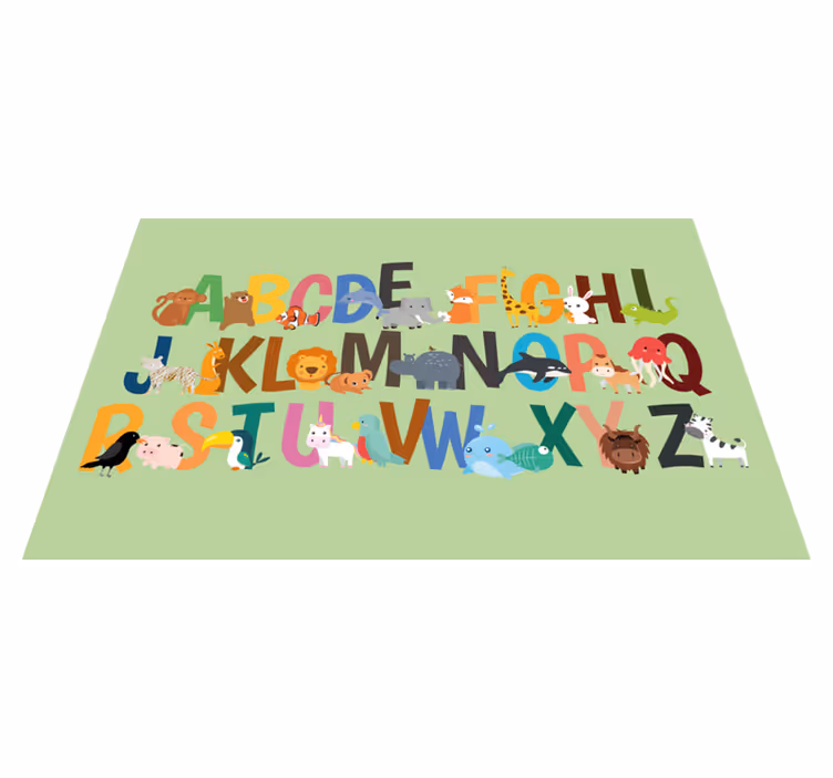 Individuais de mesa infantis exibição do alfabeto animal - TenStickers