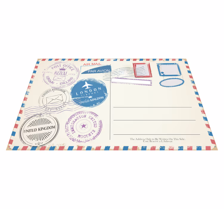 Individuais de mesa com texto coleção de selos de viagem - TenStickers