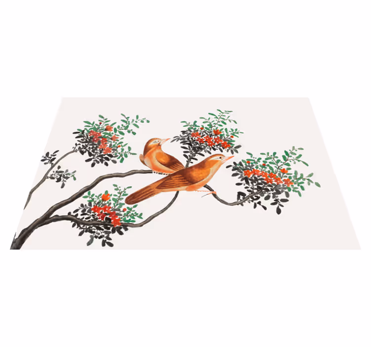 Individuais de mesa originais pássaros e frutas elegantes - TenStickers