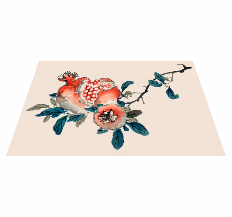 Individuais de mesa originais com design floral romã - TenStickers