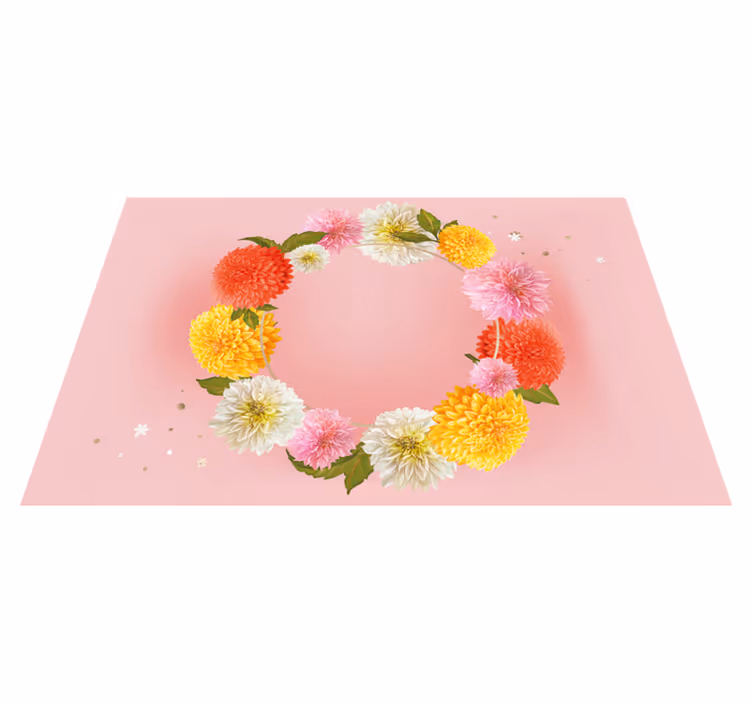 Individuais de mesa originais acento floral circular - TenStickers