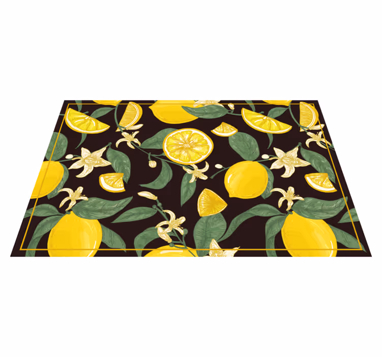 Individuais de mesa originais padrão de limão e flores - TenStickers