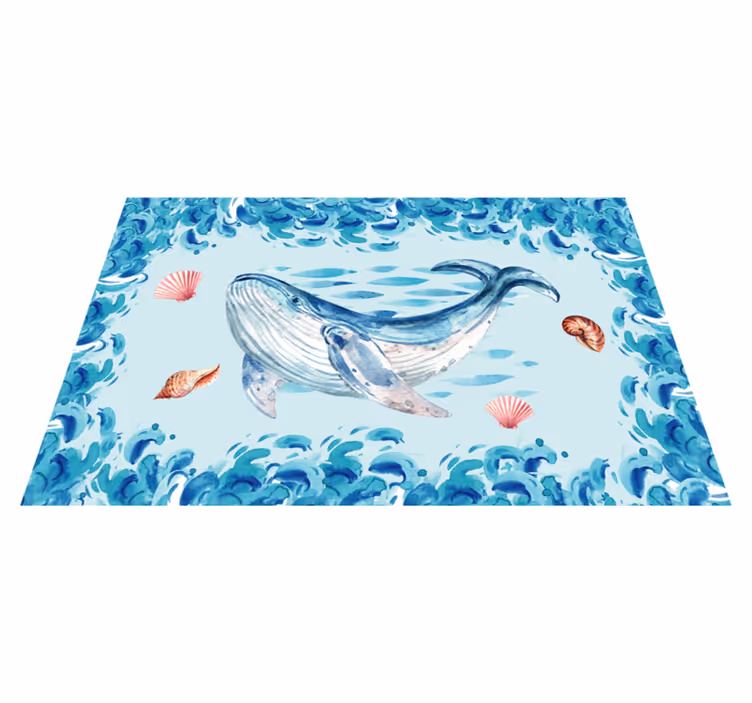 Individuais de mesa originais elementos do mar baleia - TenStickers