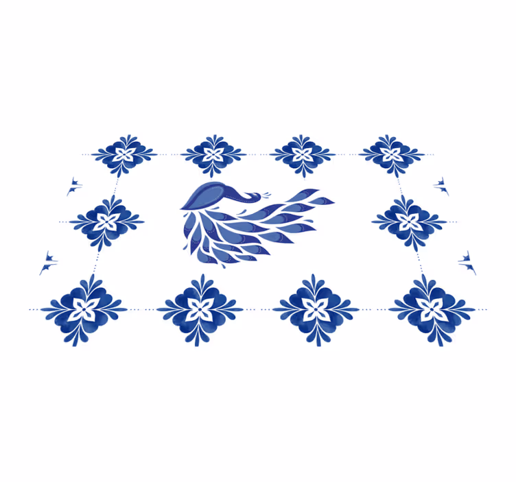 Individuais de mesa originais Pavão delftware - TenStickers