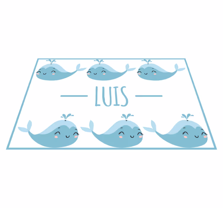 Individuais de mesa com nome Baleia fofa personalizada - TenStickers