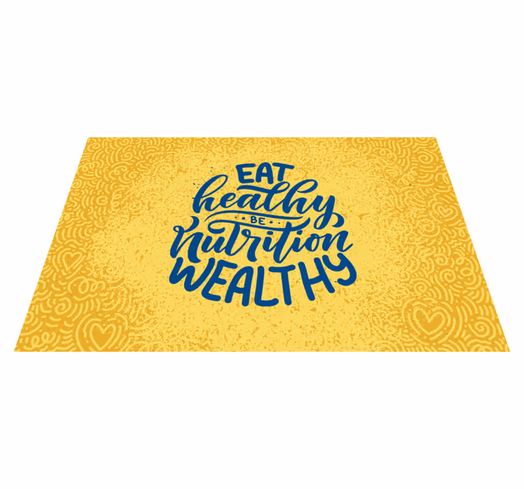Individuais de mesa com texto riqueza em nutrição saudável - TenStickers