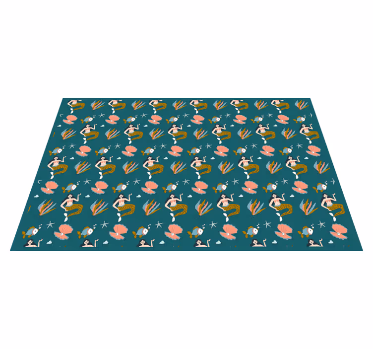 Individuais de mesa infantis padrão de conchas de sereia - TenStickers