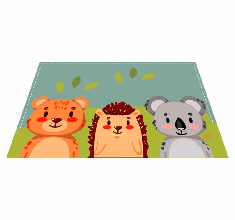 Individuais de mesa infantis Coleção plana de animais selvagens - TenStickers