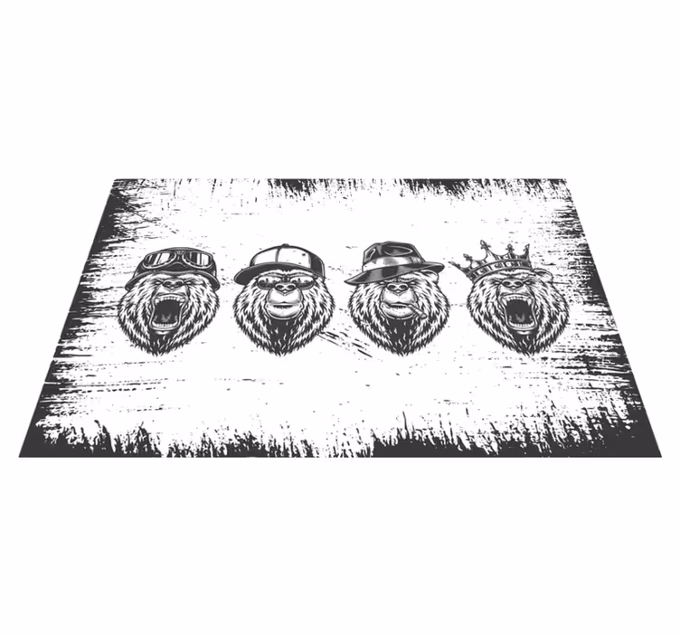 Individuais de mesa originais retratos de urso elegantes - TenStickers