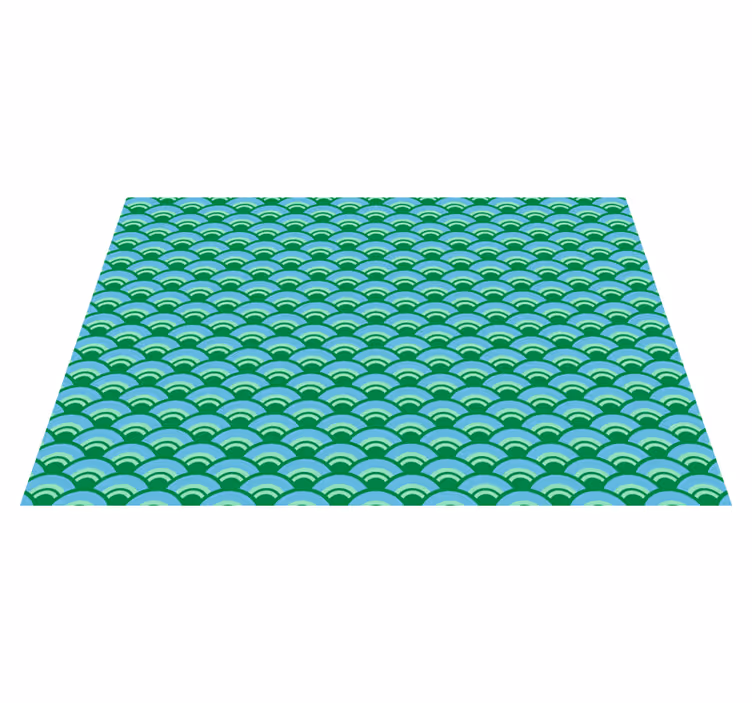 Individuais de mesa elegantes Ondas japonesas verdes e azuis - TenStickers