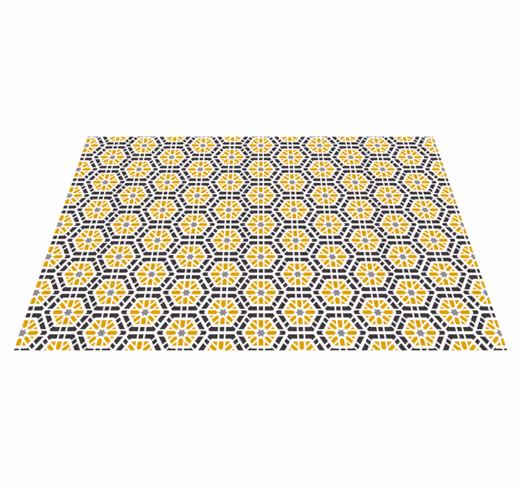 Individuais de mesa modernos Padrão hexagonal amarelo - TenStickers