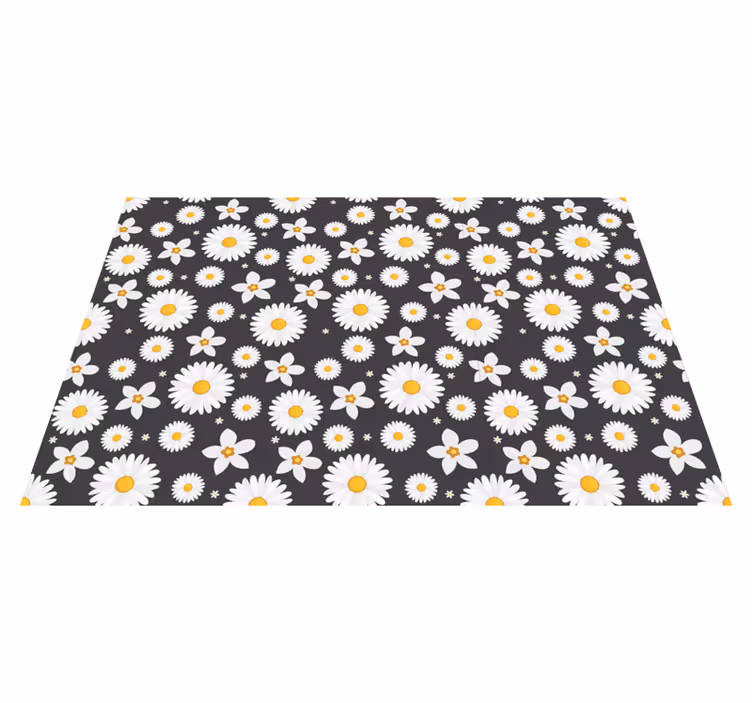 Individuais de mesa modernos Margaridas em fundo preto - TenStickers