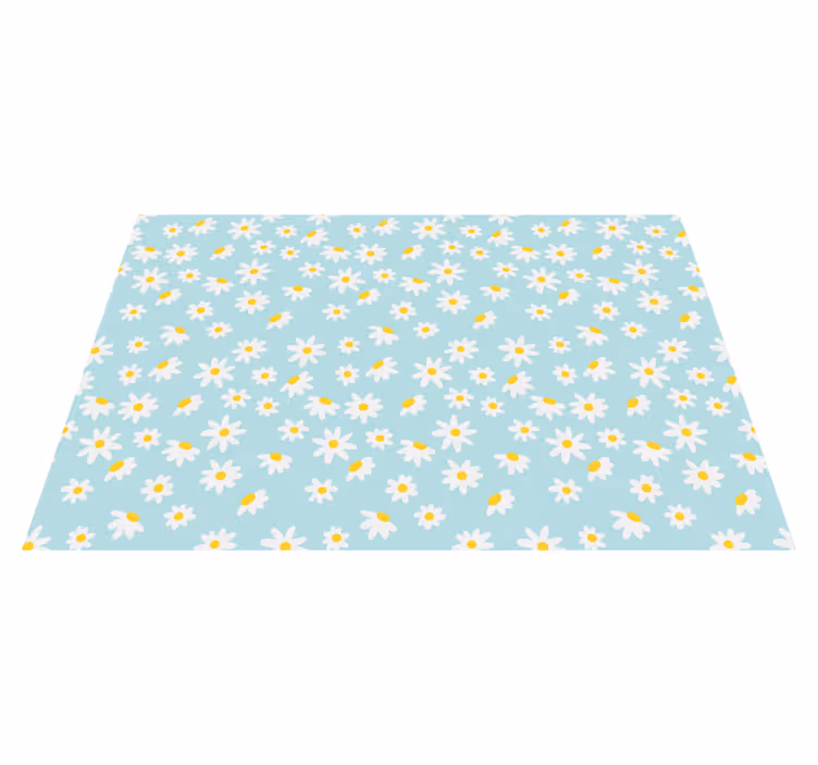 Individuais de mesa modernos Padrão de margarida fofa em fundo az - TenStickers