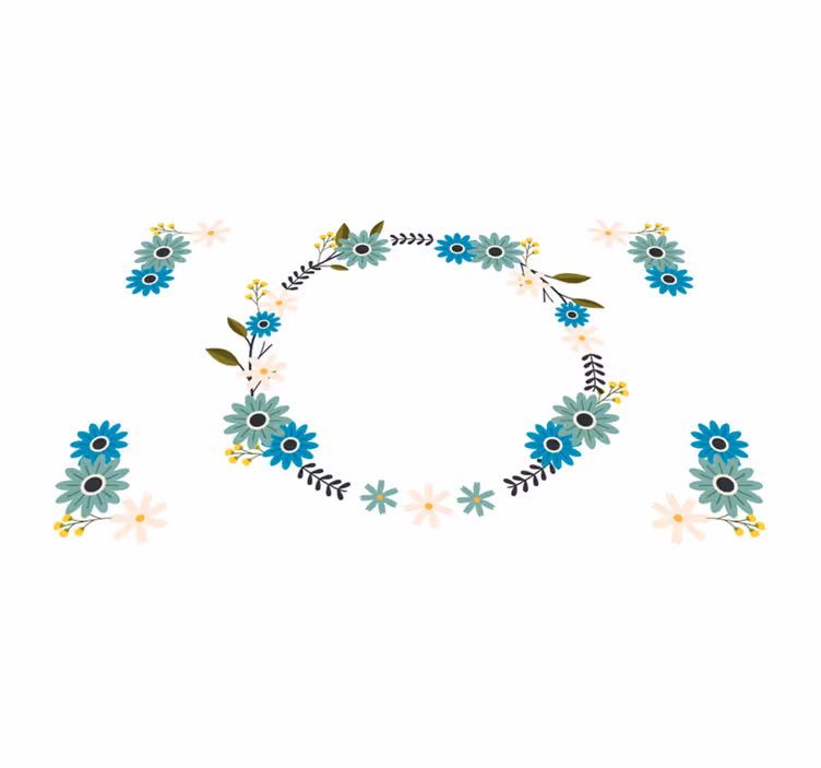 Individuais de mesa elegantes Coroa de flores silvestres - TenStickers