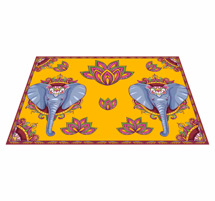 Individuais de mesa originais padrões florais de elefante - TenStickers