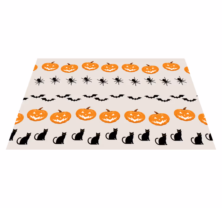 Individual de mesa halloween gato aranha abóbora - TenStickers