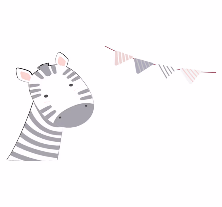 Individuais de mesa infantis ilustração de cabeça de zebra - TenStickers