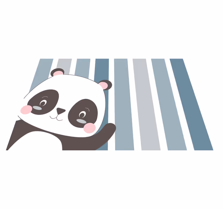 Individuais de mesa infantis Fundo listrado de panda feliz - TenStickers