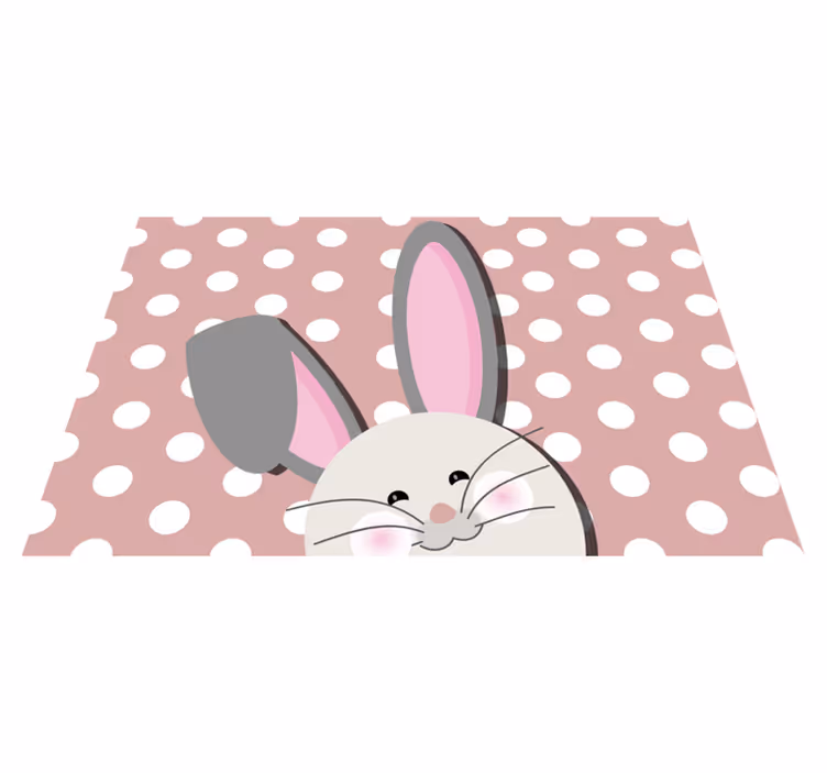 Individuais de mesa infantis Coelho fofo com uma orelha em pé - TenStickers