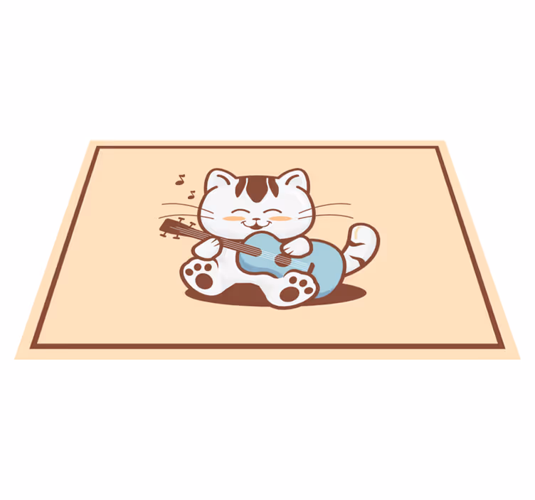 Individuais de mesa infantis personagem gato musical - TenStickers