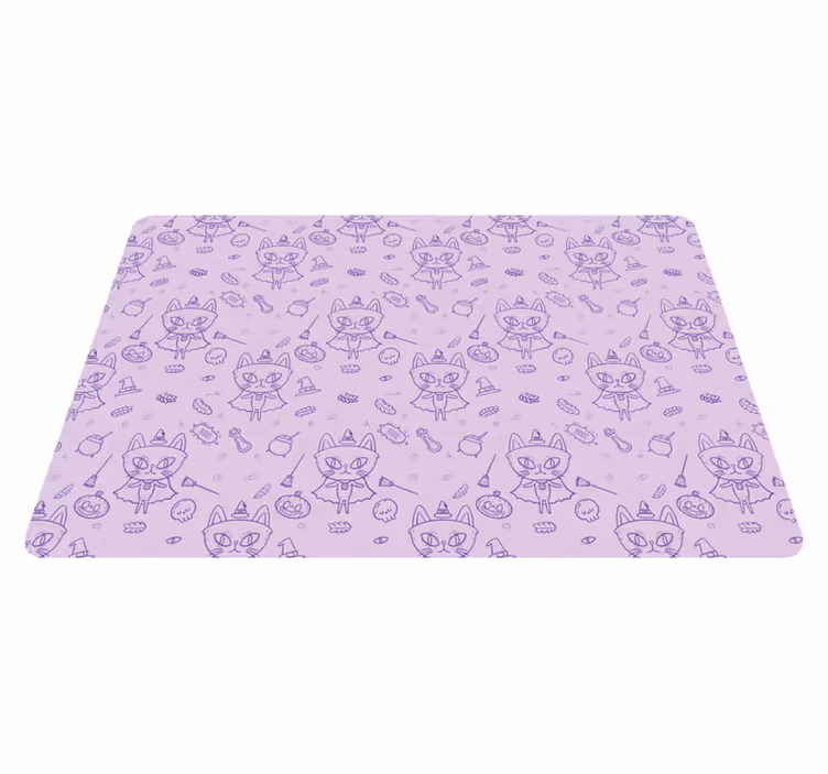 Individuais de mesa infantis com estampa de gato divertido - TenStickers