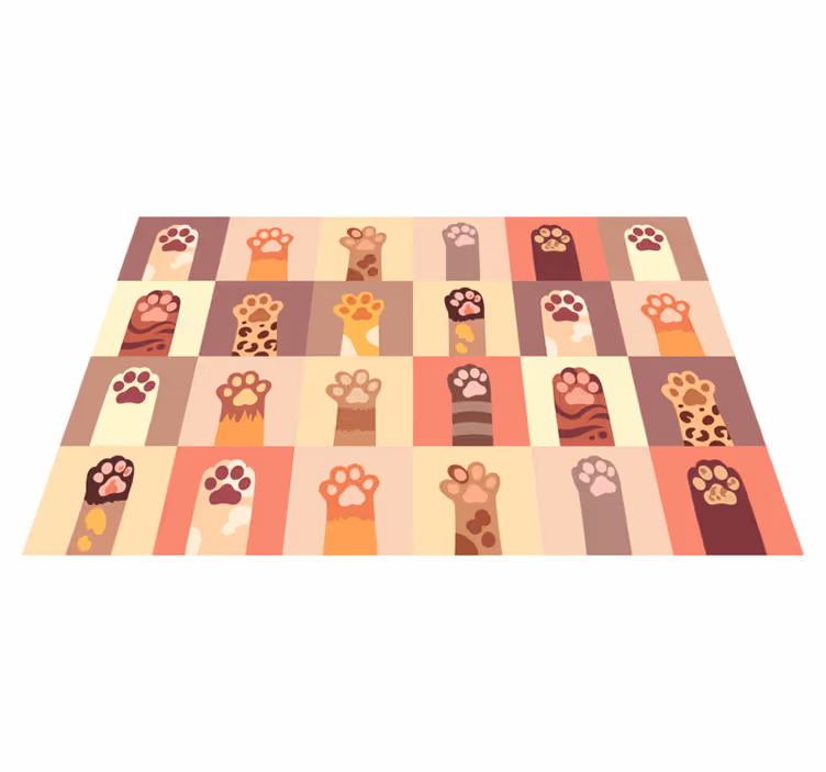 Individuais de mesa modernos Desenho de patas de gato - TenStickers