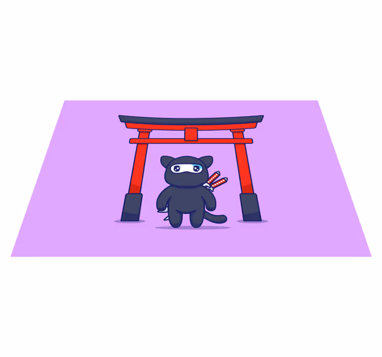 Individuais de mesa originais personagem ninja fofo - TenStickers