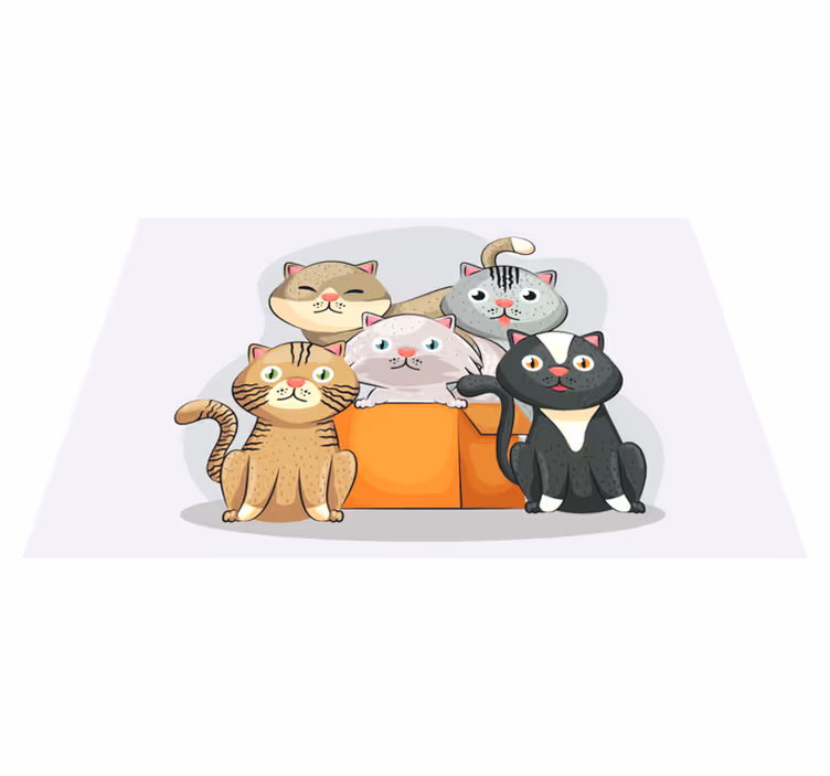 Individuais de mesa infantis Gatos na caixa - TenStickers