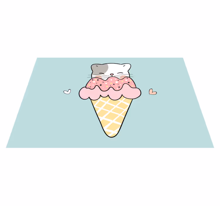 Individuais de mesa infantis Gato e sorvete - TenStickers