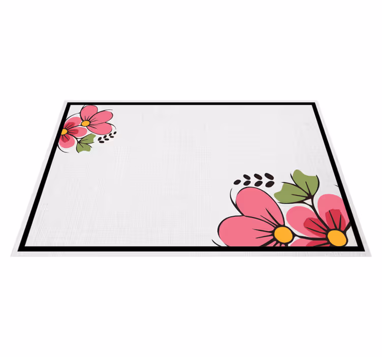 Individuais de mesa originais Flores rosa de desenho animado - TenStickers