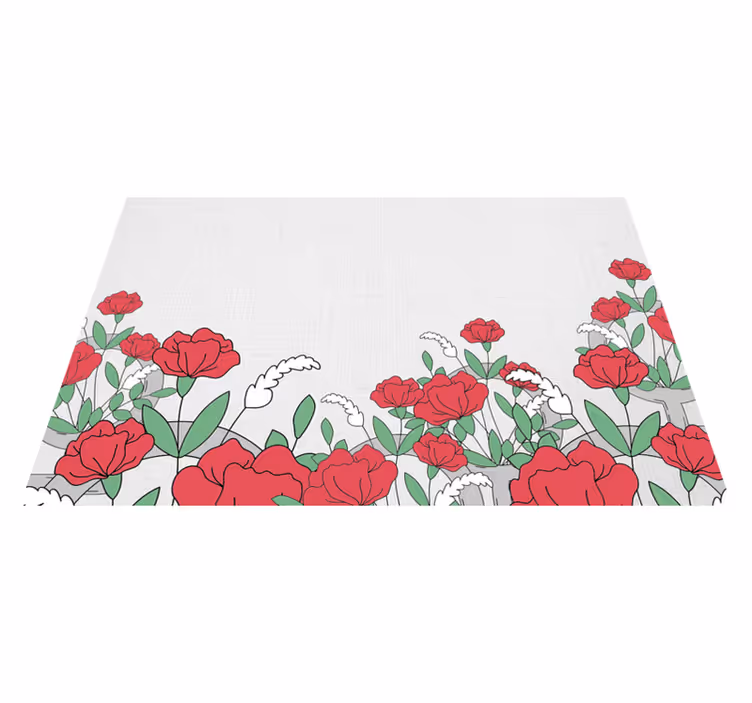 Individuais de mesa originais com padrão floral e folhas - TenStickers